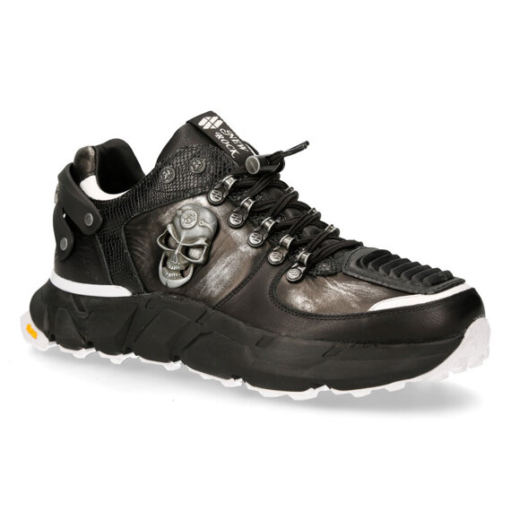 buty NEW ROCK LUXOR NEGRO, NAPA BLANCA, BOX PLANE, PITONE NEGRO, SPIDER NEGRO Y BLANCO [M-CHRONO005-S5]