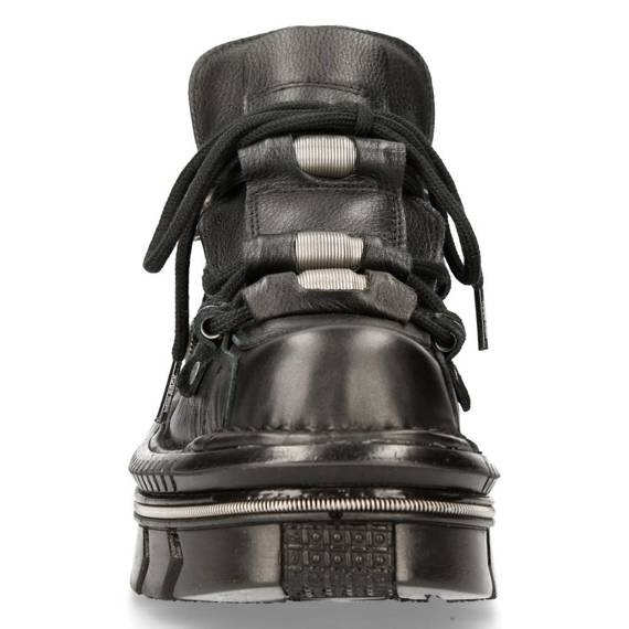 buty NEW ROCK  LUXOR NEGRO, TECHNO NEGRO ACERO LATERAL + MUELLE (M-215-S6)