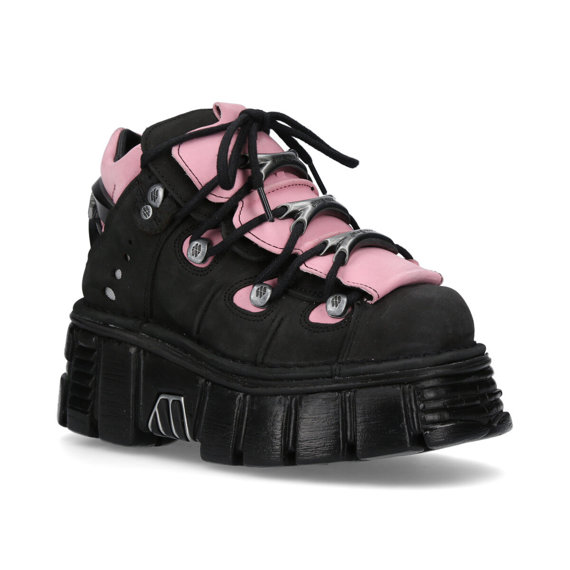 buty NEW ROCK NOBUCK NEGRO, NOBUCK ROSA TOWER NEGRO LATERAL [M-106-C26]