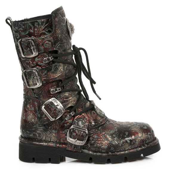 buty NEW ROCK VINTAGE FLOWER ROJO, PLANING NEGRO SIN [1473-S42]