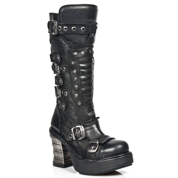 buty damskie NEW ROCK ITALI NEGRO, NOMADA NEGRO, PLATF.NEGRO NRK T.BANDA [8353-S1]