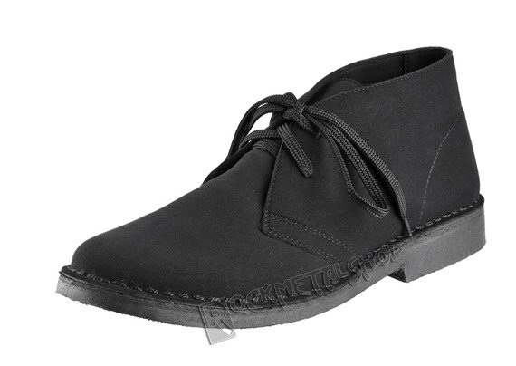 buty zamszowe ALTERCORE czarne 2-dziurkowe (RONY BLACK)