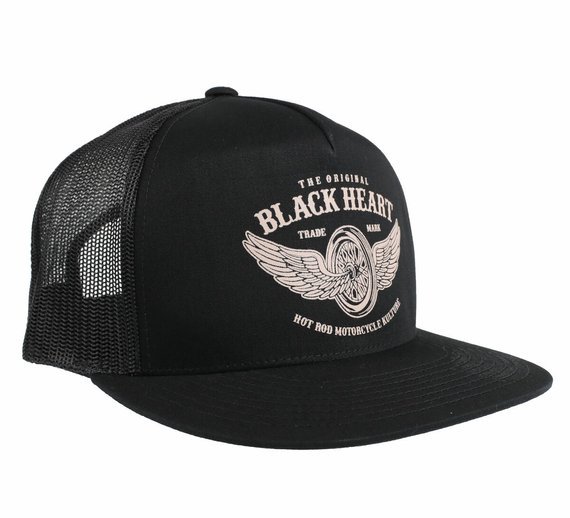 czapka BLACK HEART - WINGS - BLACK