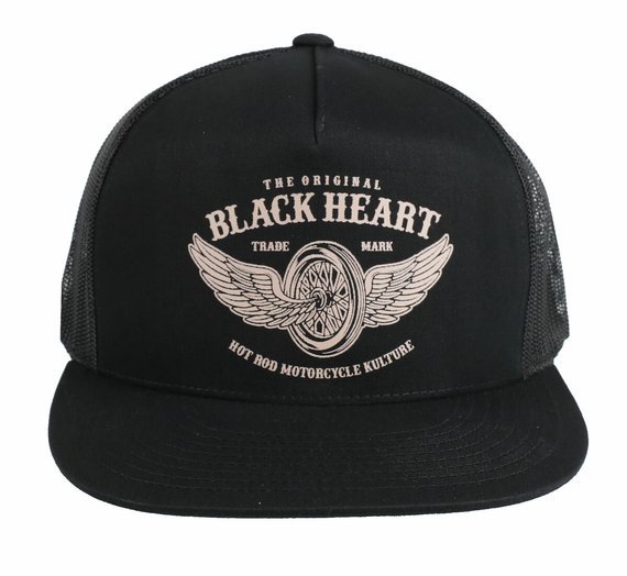 czapka BLACK HEART - WINGS - BLACK