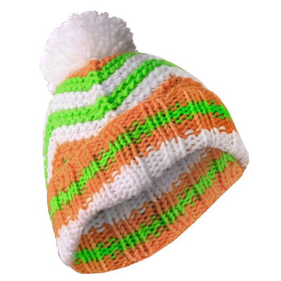 czapka zimowa MASTERDIS - BEANIE ZIG ZAG white/orange