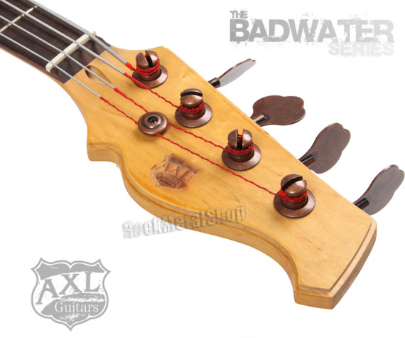 gitara basowa AXL BADWATER / WHITE CRACKLE