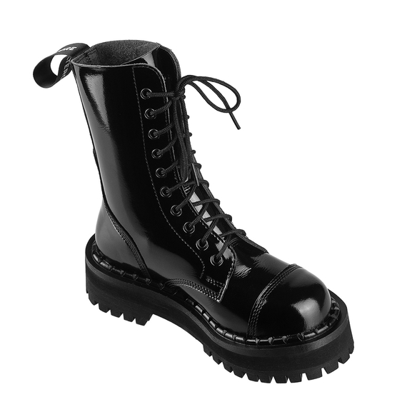 glany ALTERCORE czarne 10-dziurkowe (353 VEGAN BLACK PATENT)