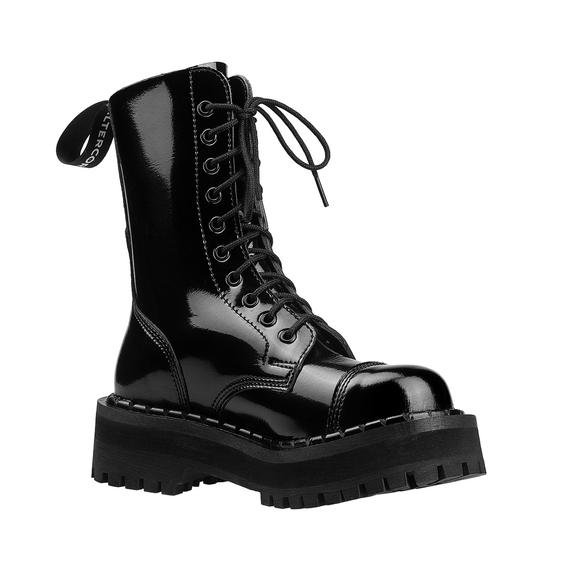 glany ALTERCORE czarne 10-dziurkowe (353 VEGAN BLACK PATENT)