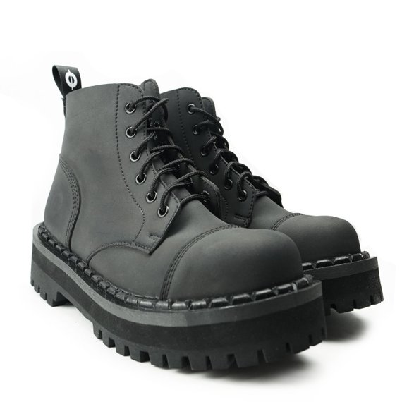 glany ALTERCORE czarne 6-dziurkowe (656 VEGAN NUBUCK BLACK)