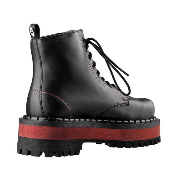 glany ALTERCORE czarne 8-dziurkowe (653 VEGAN BLACK/RED)