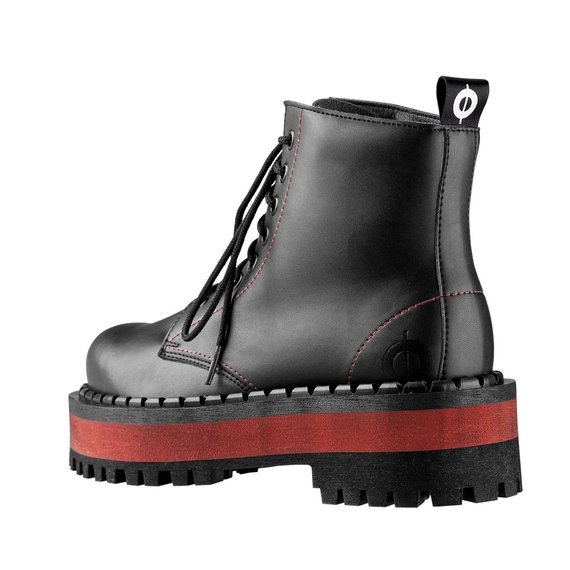 glany ALTERCORE czarne 8-dziurkowe (653 VEGAN BLACK/RED)