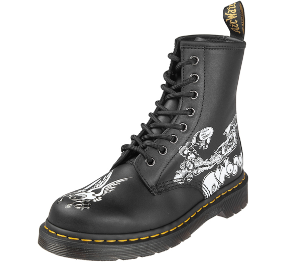 glany DR. MARTENS - DM 1460 RG BW BLACK+WHITE RICK GRIFFIN BACKHAND (DM24876009)