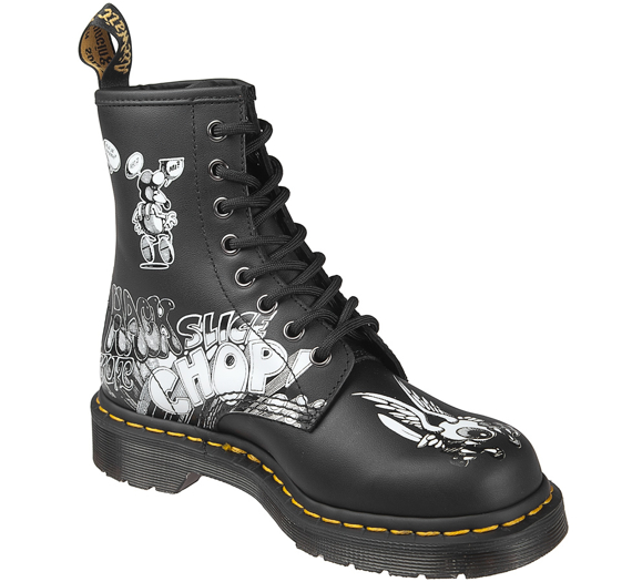 glany DR. MARTENS - DM 1460 RG BW BLACK+WHITE RICK GRIFFIN BACKHAND (DM24876009)