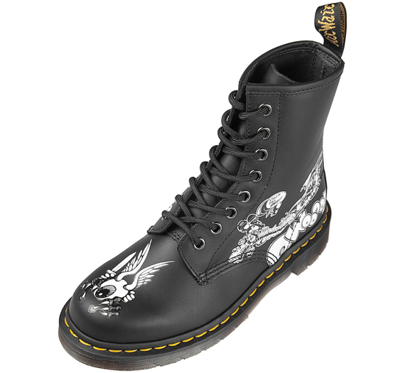 glany DR. MARTENS - DM 1460 RG BW BLACK+WHITE RICK GRIFFIN BACKHAND (DM24876009)