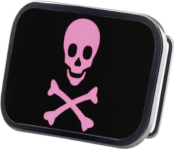 klamra do pasa SKULL FRAMED FCG BLACK/PINK