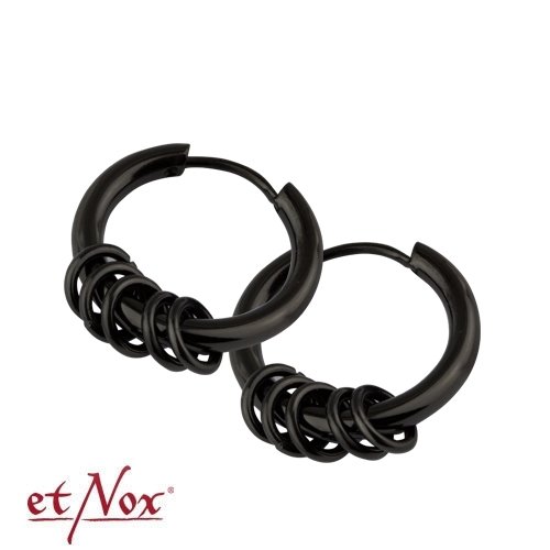 kolczyki RINGS BLACK, para