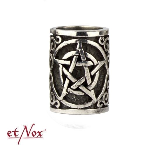 koralik do brody PENTAGRAM, srebro 925  średnica 0.6 cm 