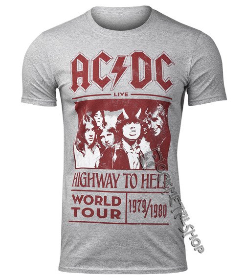 koszulka AC/DC - HIGHWAY TO HELL WORLD TOUR 1979/1980, szara