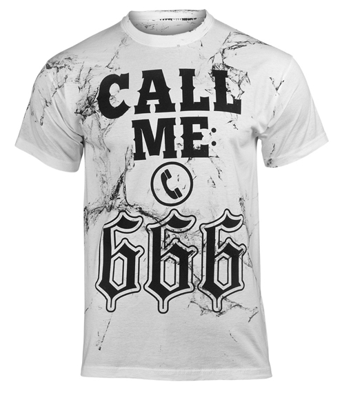 koszulka AMENOMEN - CALL ME: 666 (OMEN144KM WHITE ALLPRINT BLACK)