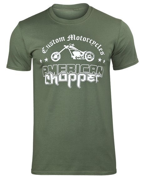 koszulka AMERICAN CHOPPER - WASHED LOGO oliwkowa