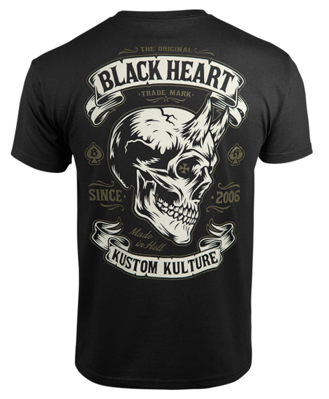 koszulka BLACK HEART - DEVIL SKULL BLACK