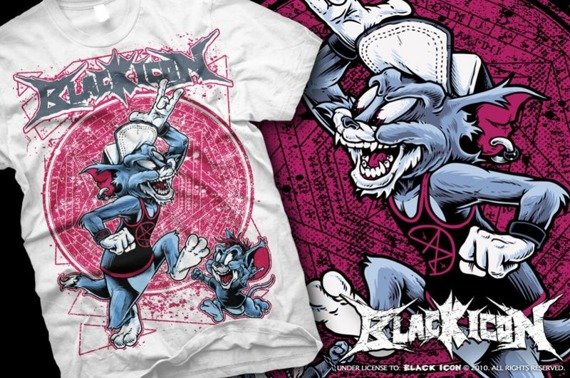 koszulka BLACK ICON - TOM AND JERRY (MICON036 WHITE)