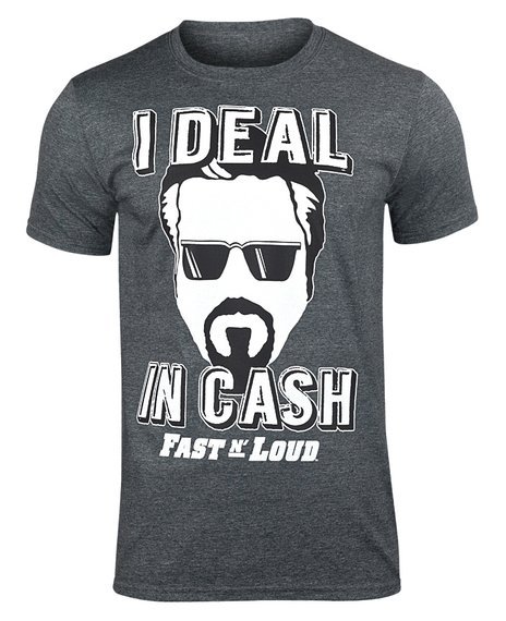 koszulka FAST N' LOUD - I DEAL IN CASH ciemnoszary melanż