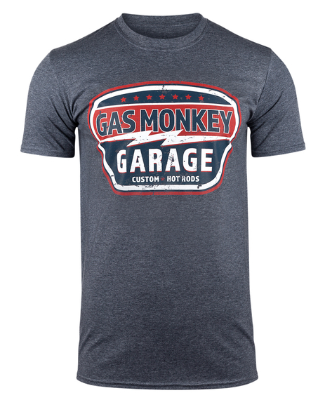 koszulka GAS MONKEY GARAGE - VINTAGE CUSTOM granatowy melanż