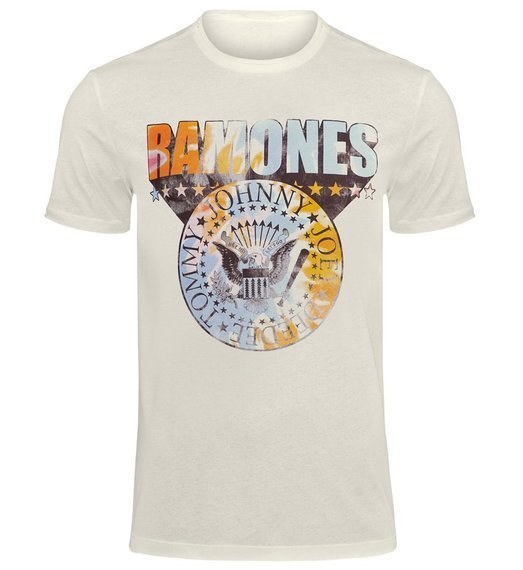 koszulka RAMONES - TIE DYE SHIELD vintage white