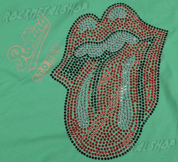 koszulka ROLLING STONES - CLASSIC TONGUE zielona