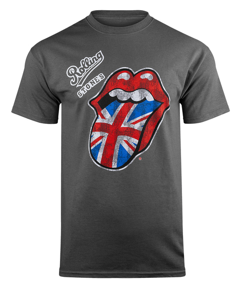 koszulka ROLLING STONES - VINTAGE BRITISH TONGUE szara