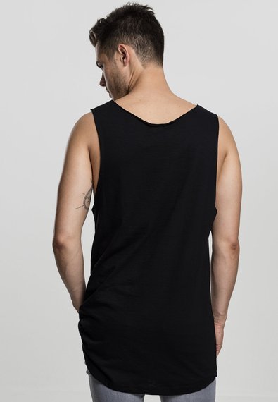 koszulka na ramiączka LONG SHAPED OPEN EDGE LOOSE TANK black