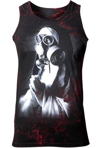 koszulka na ramiączkach AMENOMEN - NUN IN GASMASK (OMEN092KR ALLPRINT RED)