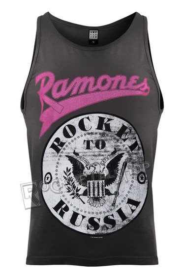 koszulka na ramiączkach RAMONES - ROCKET TO RUSSIA, charcoal