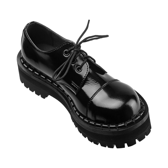 krótkie glany ALTERCORE czarne 3-dziurkowe (354 VEGAN BLACK PATENT)