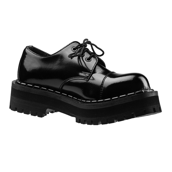 krótkie glany ALTERCORE czarne 3-dziurkowe (354 VEGAN BLACK PATENT)