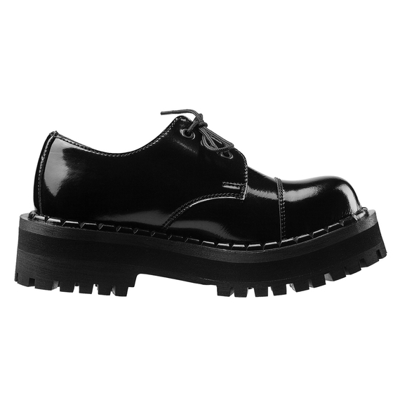 krótkie glany ALTERCORE czarne 3-dziurkowe (354 VEGAN BLACK PATENT)