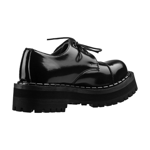 krótkie glany ALTERCORE czarne 3-dziurkowe (354 VEGAN BLACK PATENT)