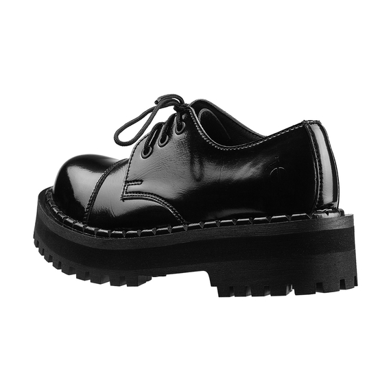 krótkie glany ALTERCORE czarne 3-dziurkowe (354 VEGAN BLACK PATENT)