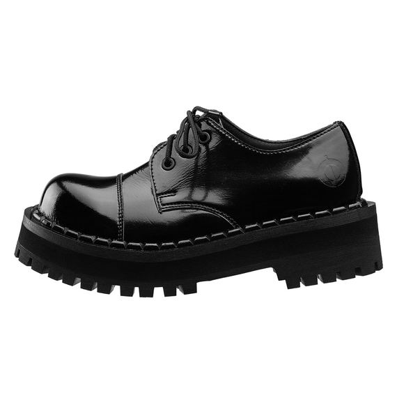 krótkie glany ALTERCORE czarne 3-dziurkowe (354 VEGAN BLACK PATENT)