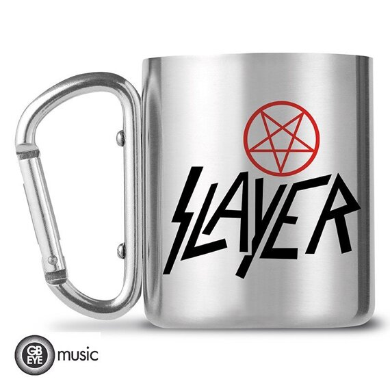 kubek metalowy z karabińczykiem SLAYER - LOGO