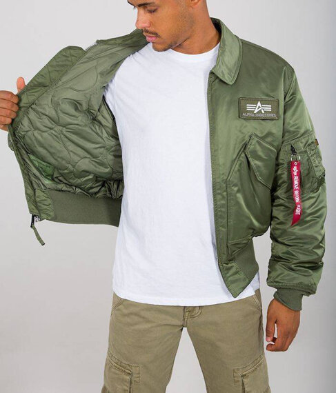 kurtka flyers ALPHA INDUSTRIES - CWU 45 SAGE GREEN