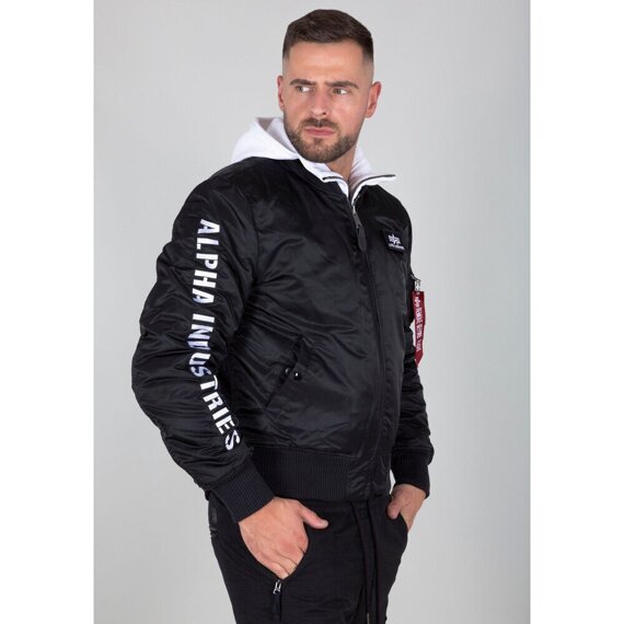 kurtka flyers ALPHA INDUSTRIES - MA-1 D-TEC SE BLACK WHITE