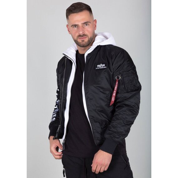 kurtka flyers ALPHA INDUSTRIES - MA-1 D-TEC SE BLACK WHITE