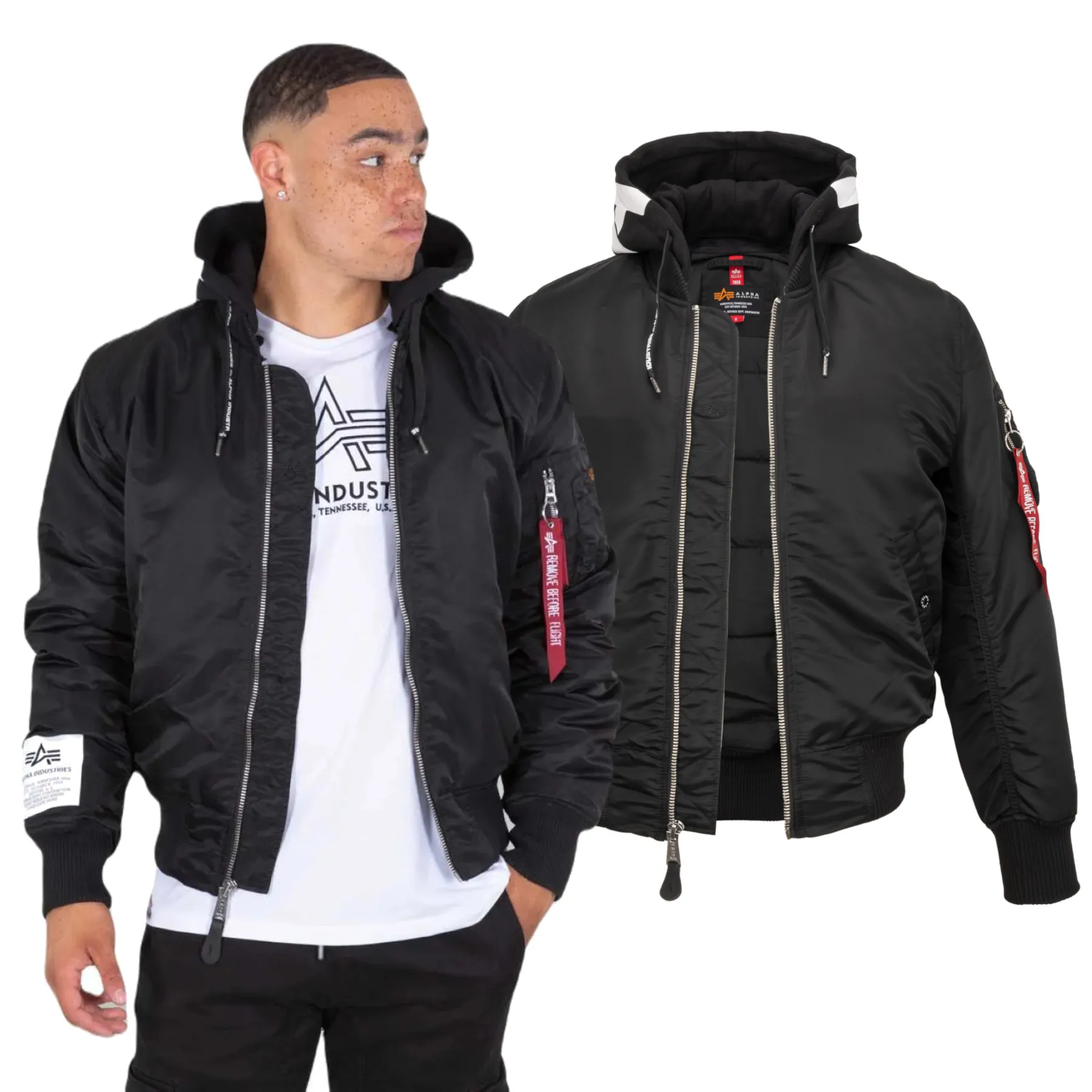 kurtka flyers ALPHA INDUSTRIES - MA 1 ZHP BLACK