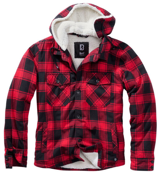 kurtka/koszula LUMBERJACKET HOODED red/black