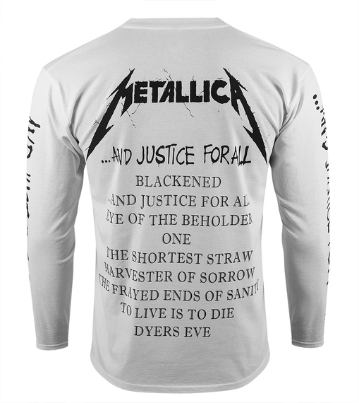 longsleeve METALLICA - ...AND JUSTICE FOR ALL biały
