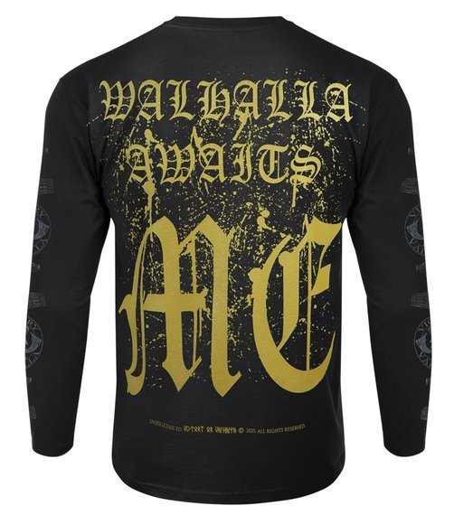 longsleeve VICTORY OR VALHALLA - CROW SKULL