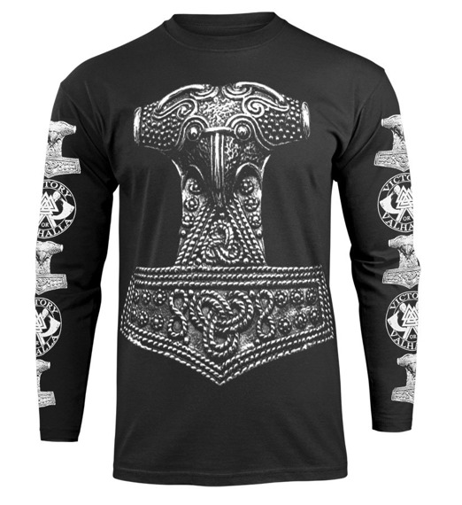 longsleeve VICTORY OR VALHALLA - THOR'S HAMMER