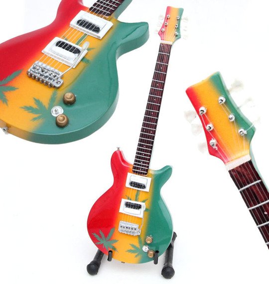 miniaturka gitary BOB MARLEY - THE WAILERS PRS MARIJUANA (17360COSM)